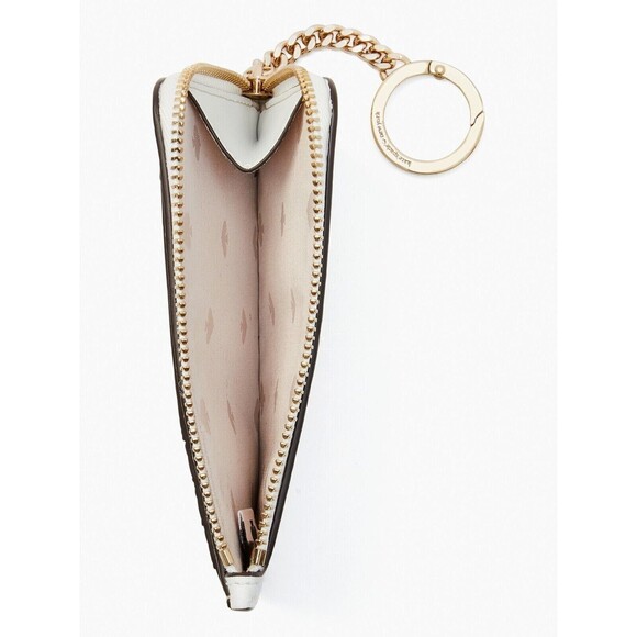 New Kate Spade Pride Medium L-zip Card Holder Rainbow White Dove - Picture 2 of 3